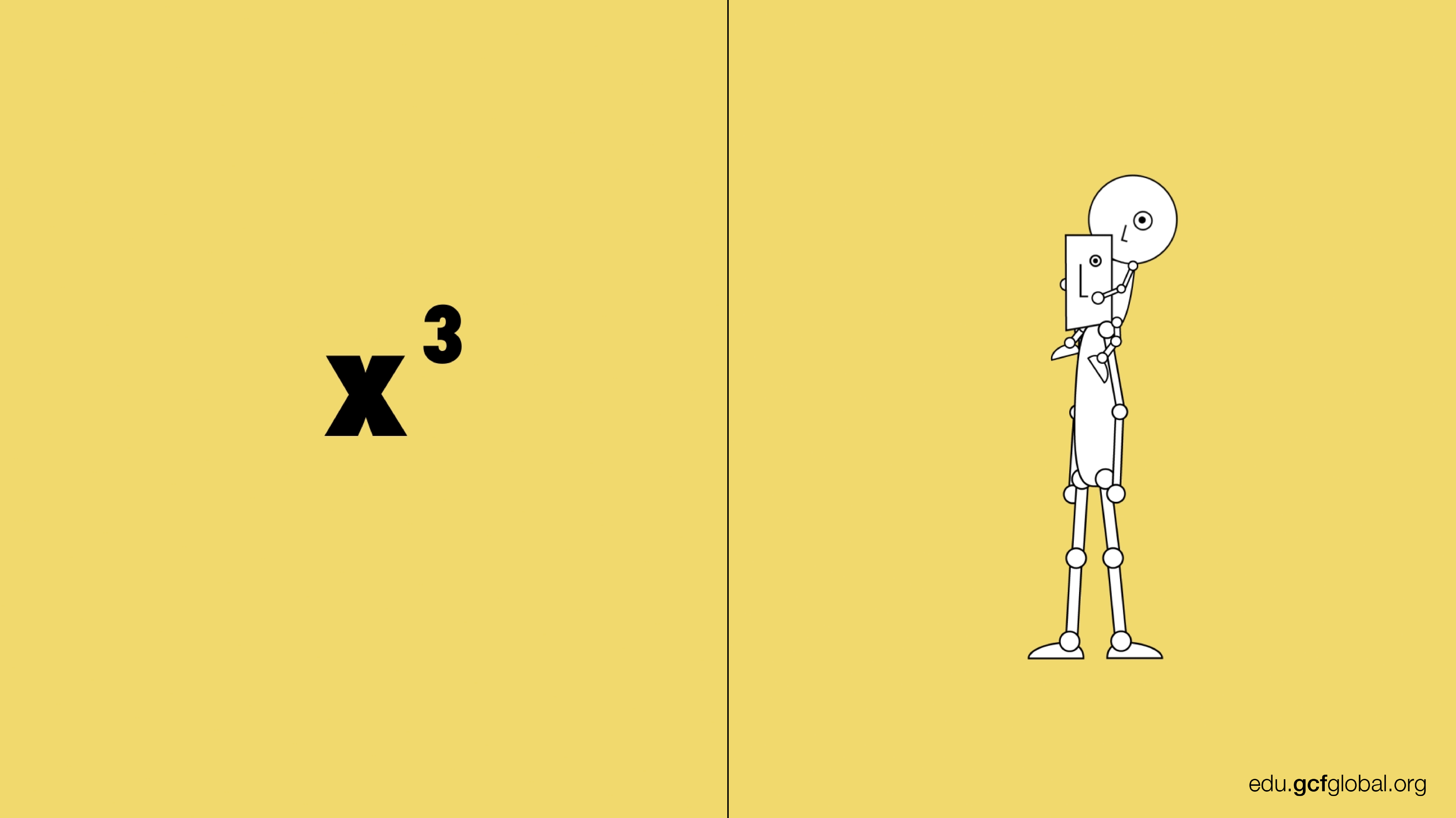 Imagen de exponente (x3) comparada con el hermano mayor cargando a su hermano menor sobre su espalda.